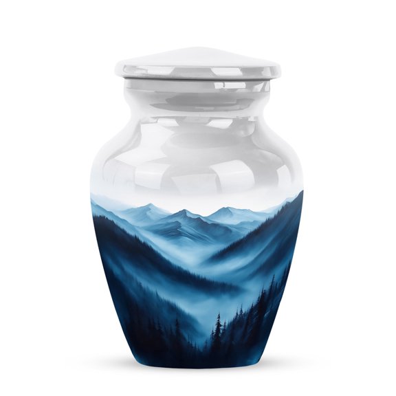 Yatskia Blue Mountain Small Urns for Human Ashes Adult Men and Women, Mini Keepsake Urn for Human Ashes, (Classic Pack of 1, 3 Inch)