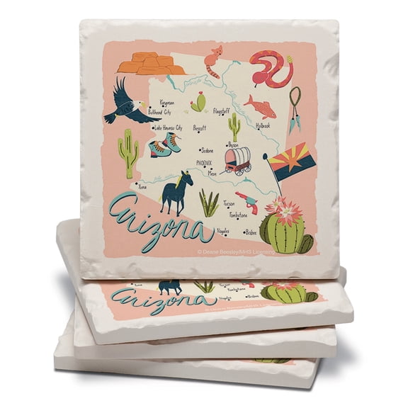 Thirstystone "Arizona Home" 4-Pack Tumbled Tile Coasters