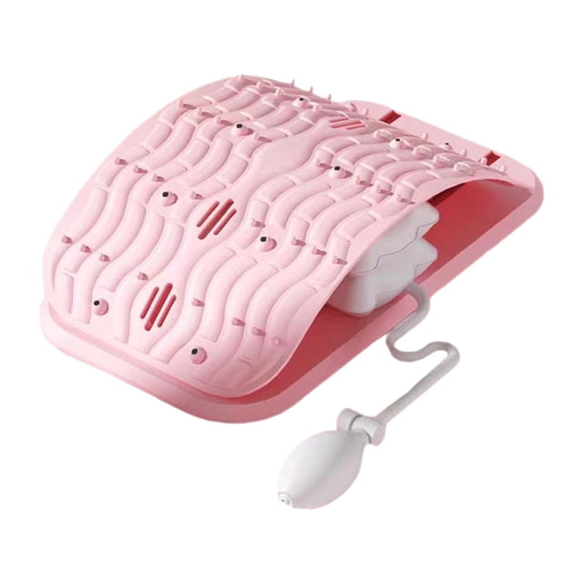 TISHITA Back Stretcher,Back Support Cushion,Comfort Ergonomic Easy to Use Inflatable Pillow,Travel Back Pillow for Office Chair pink