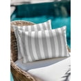 thumbnail image 4 of Waterproof Outdoor Throw Pillows with Inserts 12"x20" Set of 2, Grey Striped Soft Decorative Pillowcases for Couch Bedroom, Modern Farmhouse Gray White Stripes Pillow Covers for Sofa Living Room, 4 of 8