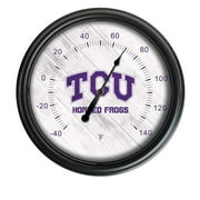 NCAA Texas Christian University Horned Frogs 14 in. Dia. Indoor & Outdoor LED Thermometer, Black