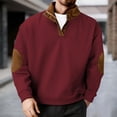 thumbnail image 2 of Curuila Mens Sweatshirt Button Down Long Sleeve Solid Color Stand Collar Pullover Sweatshirts Loose Fit Fashion Pullover Tops Size L, 2 of 4