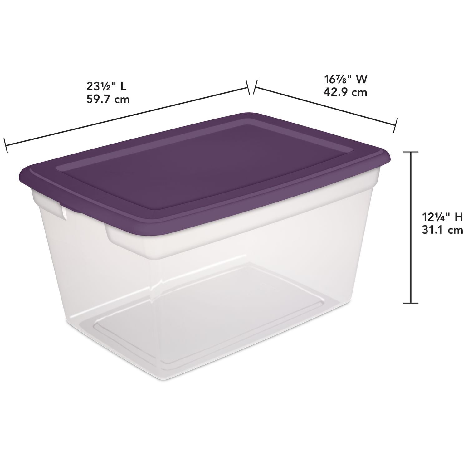 Sterilite Boîte de Rangement 55L - Violet