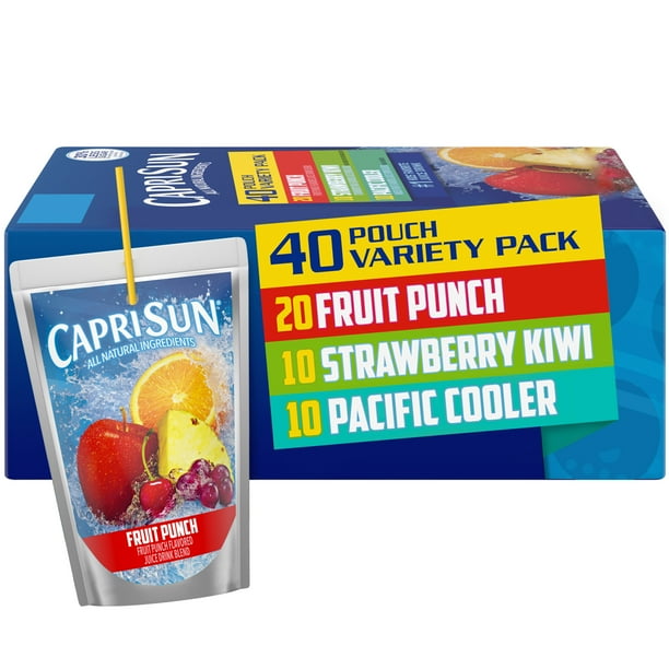 Capri Sun Fruit Punch Strawberry Kiwi And Pacific Cooler Naturally Flavored Juice Drink Blend 1994