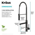 thumbnail image 6 of Kraus Artec Pro Commercial Style Pull-Down Single Handle Kitchen Faucet with Pot Filler in Matte Black / Spot Free Black Stainless Steel, 6 of 16
