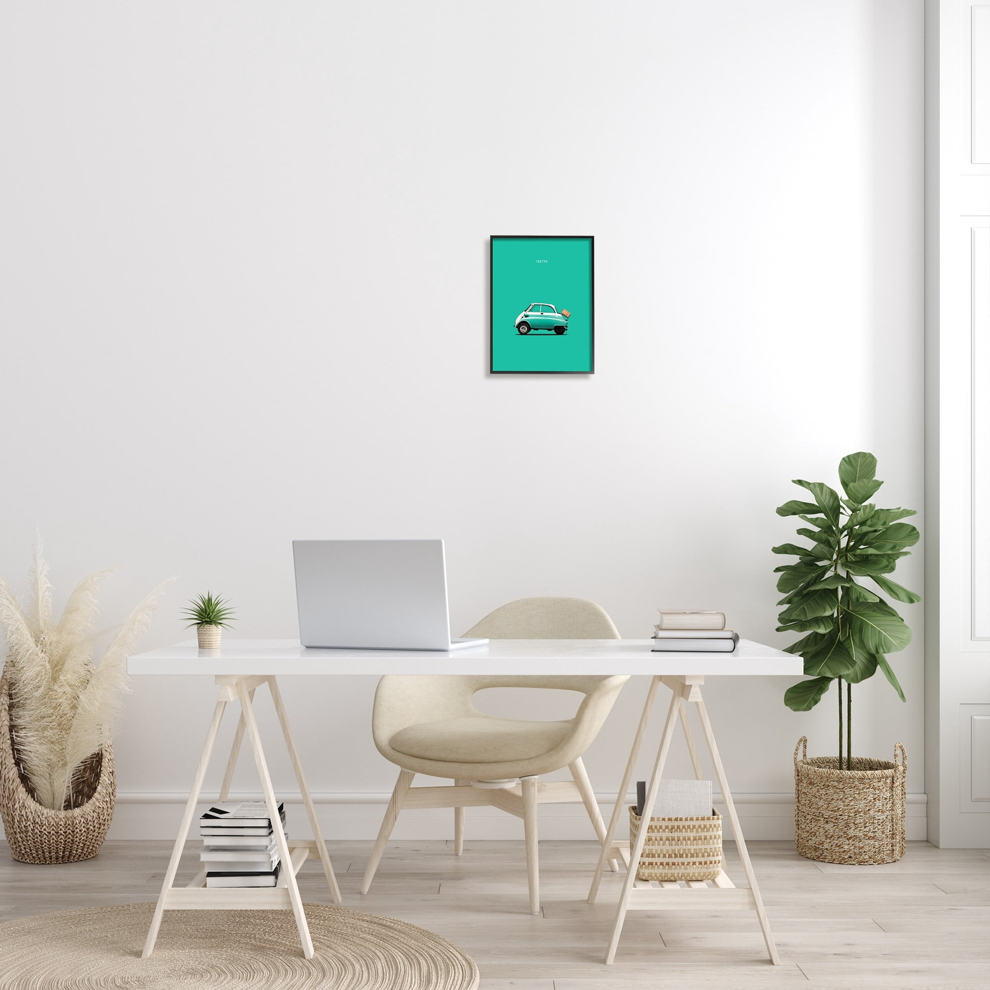 Stupell Industries Retro Italian Vehicle Isetta Turquoise Green European Car, 24 x 30, Design by Mark Rogan