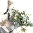 thumbnail image 3 of Wood Bead Garland With Tassels Farmhouse Beads Rustic Country Decorations, 3 of 5