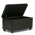 thumbnail image 2 of Cosmopolitan 34 inch Wide Storage Ottoman in Tanners Brown Vegan Leather, 2 of 9
