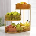 thumbnail image 2 of IAJFHAFS 3 Tier Fruit Basket Countertop Round Artistical Fruit Basket Bowl For Kitchen Counter Compact Metal Mesh Basket Fruits & Vegetables Stand, 2 of 5