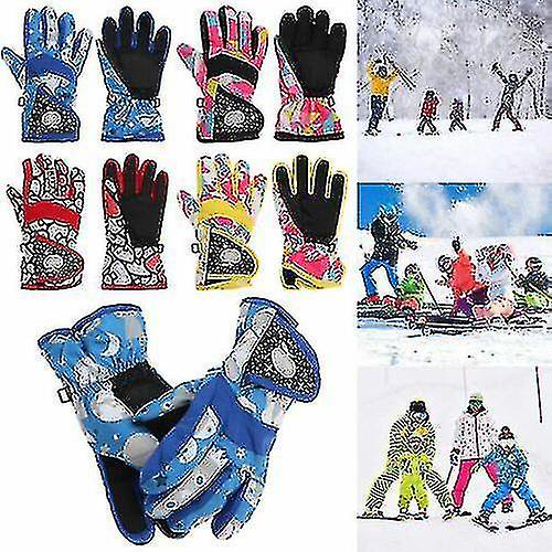 Guantes cálidos impermeables para niños y niñas, guantes de esquí profesionales para invierno, guantes de nieve para niños a prueba de viento, guantes para esquiar y Snowboard, guantes para montar