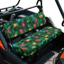 Yuyamidu Colorful Lights UTV Seat Covers Green Christmas UTV Front Bench Seat Cover Compatible with Kawasaki Mule 3000 3010 3020 4010 Removable Split Seats Covers Easy to Clean