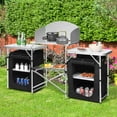 thumbnail image 2 of Goplus Folding Portable Aluminum Camping Grill Table w/ Storage Organizer Windscreen, 2 of 10