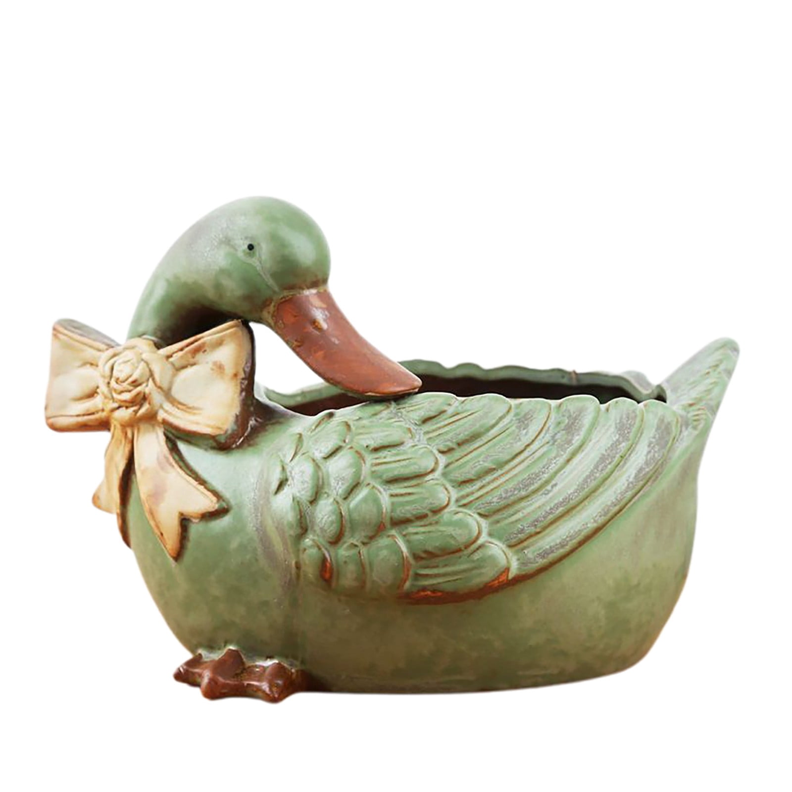 Eqslft Ceramic Bird Bath for Outside on Ground, Birds Bath Bowl Only, Ground Bird Feeders and birdbath for Outdoors, Garden, Tabletop, Deck, Balcony and Lawn