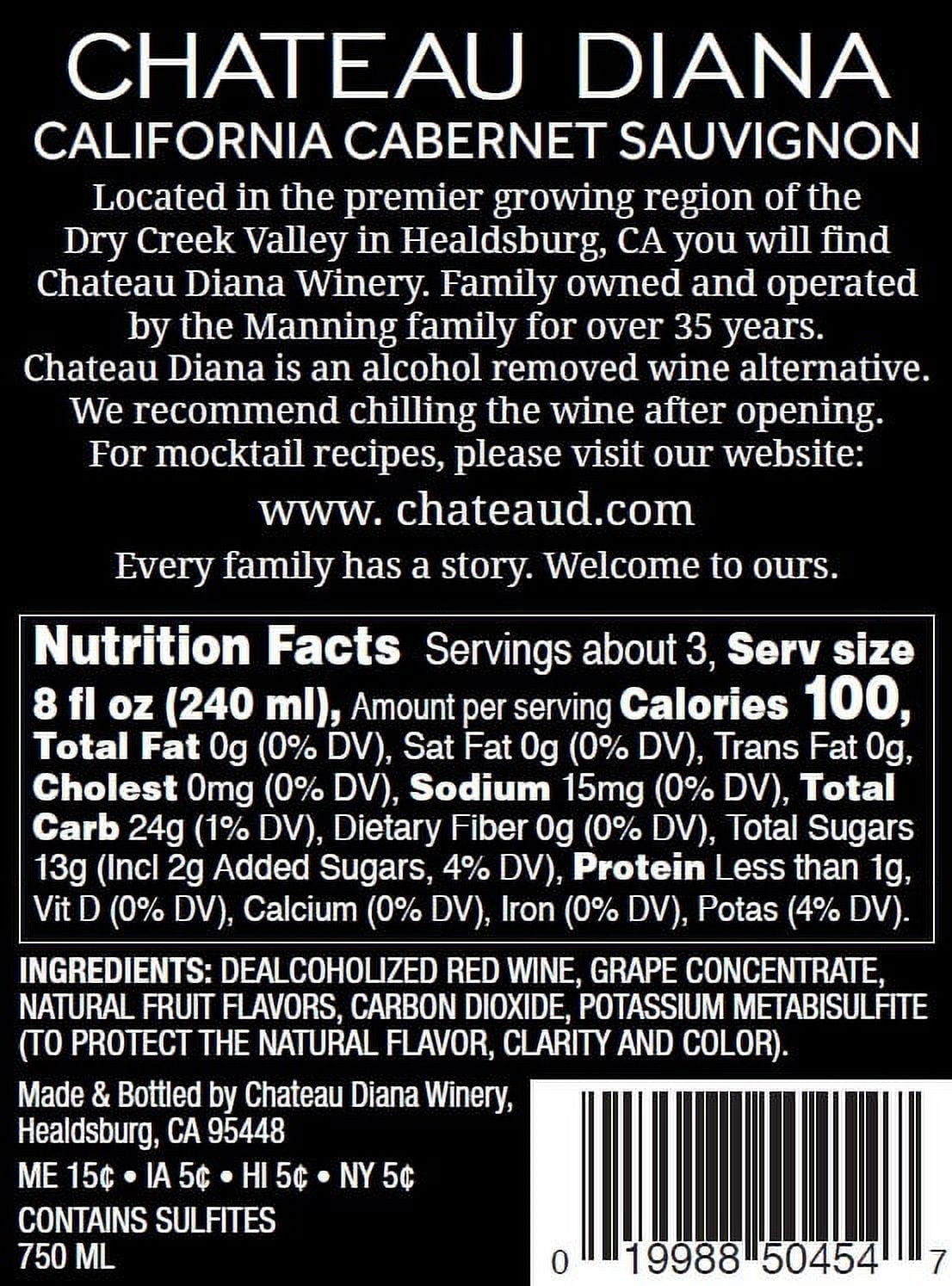Chateau Diana Zero Alcohol California Cabernet Sauvignon