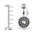 thumbnail image 2 of 2Pcs/Set Floral Women Artificial Opal Barbell Belly Button Ring Navel Piercing, 2 of 6