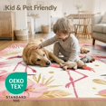 thumbnail image 4 of ODIKA Whimsical Scattered Motif Confetti Border Wreath Repeating Botanical Non-Slip Chair-Friendly Floor for Dining Room, Under Table, Office, 4 of 7
