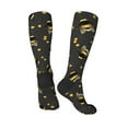 thumbnail image 4 of Easygdp Bumblebee Soccer Socks Sport Knee High Socks Calf Compression Athletic Socks for Men and Women, 4 of 9