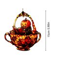 thumbnail image 3 of Halloween Pumpkin Suncatcher Ornament,Stained‑Glass Style Teacup Pumpkin Hanging Window Decorative for Window Porch Holiday Accent, 3 of 7