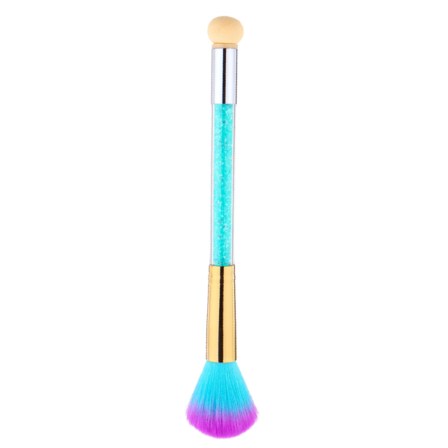 Pluma de esponja para uñas con pincel para decoración de uñas de doble cabezal, pincel para limpieza de polvo con Flash, herramienta para decoración de uñas