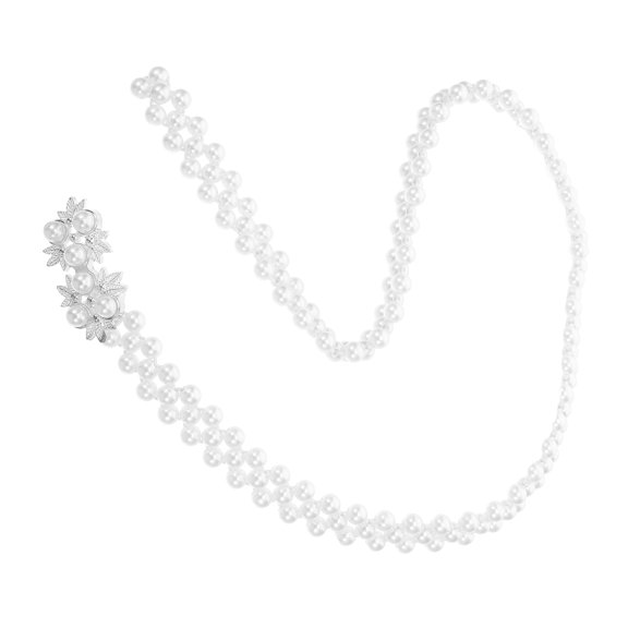 Milisten 1PC Dress Waist Chain White Acrylic Vintage Style Belt Durable for Women Special Occasions