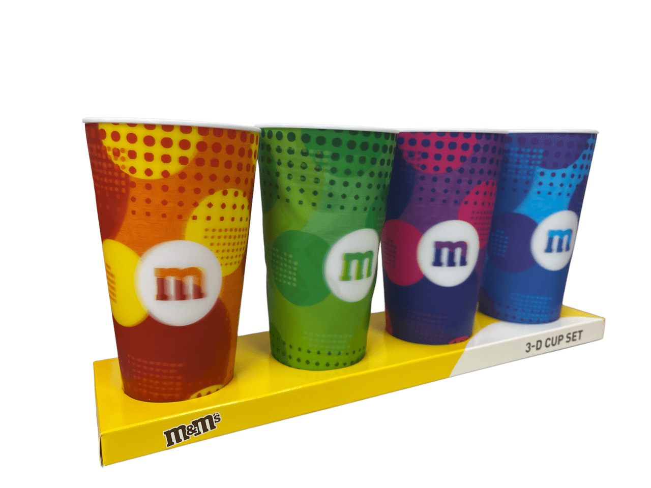 M&M's 3D Metallic Cup Set; Set of 4 24 oz Cup 