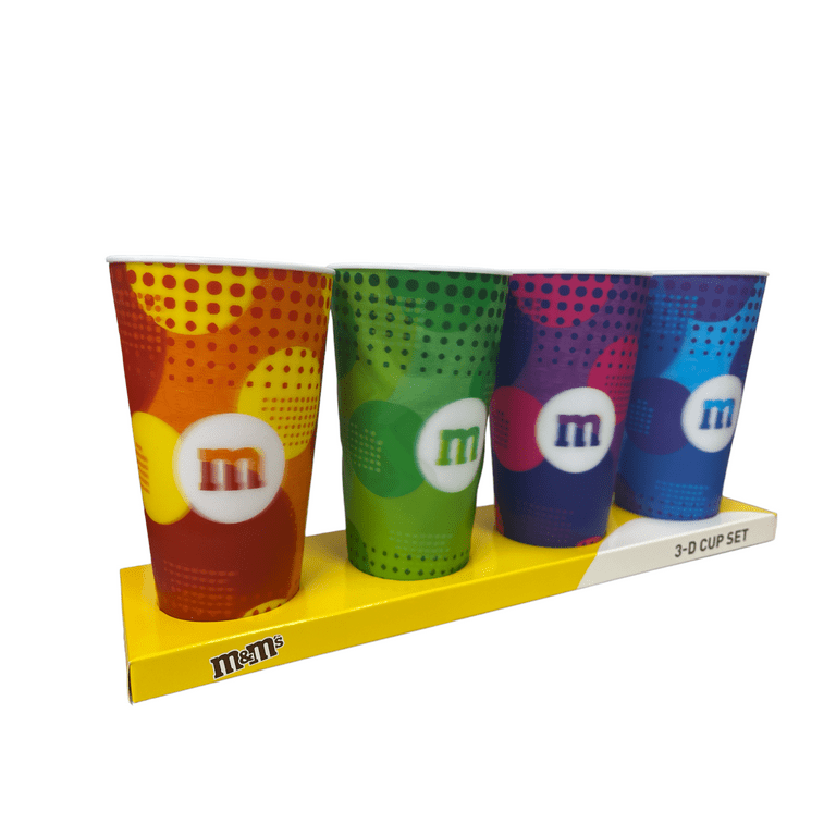 M&M's 3D Hologram Cup Set; Set of 4 Count 24 oz Cup