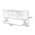 thumbnail image 4 of Rix Sideboard Buffet Console, 2 Door, X Chrome Legs, White 69 Inch, 4 of 7