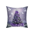 thumbnail image 2 of 18 Inch Christmas Pillow Cover – Reversible Holiday Throw Pillow Case, Farmhouse Purple Decor, All-Season Outdoor/Indoor Use, Gift-Ready Festive Home Accent, 2 of 6
