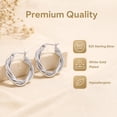 thumbnail image 5 of Apvirren White Gold Plated Hoop Earrings Set for Women, 4 Pairs Small Hoop Earrings with 925 Sterling Silver Post, Hypoallergenic Lightweight Huggie Earrings Jewelry Gift, 5 of 8