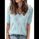thumbnail image 1 of Suéter de Corta para Mujer, -Verano 2025, Moda, Elegante, Informal, Blusa de Punto Versátil Azul S, 1 of 6