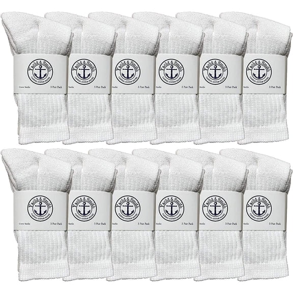 Yacht & Smith Wholesale Kids Crew Socks, Childrens Cotton Casual Crew Socks Size 4-14