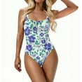 thumbnail image 5 of Jamicy Womens One Piece Swimsuits Tummy Control Square Neck Sporty Ruched Slimming Monokini High Cut Women's Bathing Suit, 5 of 8