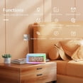 thumbnail image 2 of Reloj despertador digital con 1 alarma, reloj digital LED con espejo, 8 modos de luz, repetición, ayuda para dormir, temporizador, despertador electrónico con atenuación continua y puerto de carga USB, 2 of 5