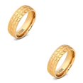 thumbnail image 2 of Qarigey Anillo de carburo para boda, accesorios de joyería con colgante biselado, suministros de compromiso multiusos exquisitos a la moda, Oro Tipo 9 2piezas, 2 of 6