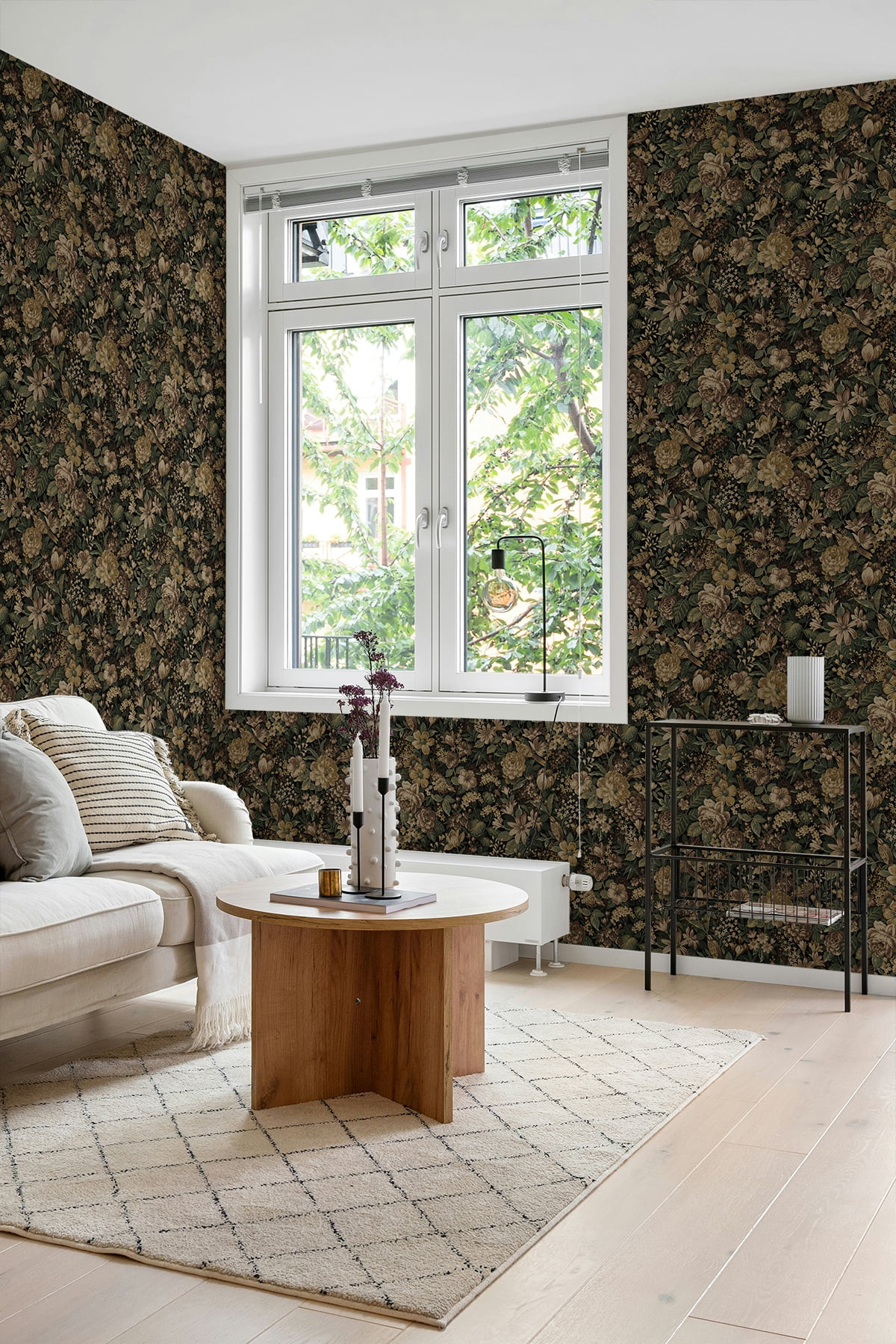NextWall Spice & Green Ash Vintage Bird Garden Peel and Stick Wallpaper - 20.5 in. W x 18 ft. L Roll