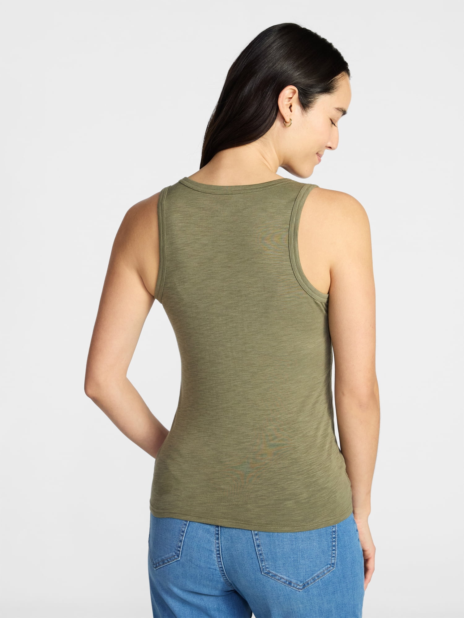 Time and Tru Women’s Slub Henley Tank Top, sizes XS-XXXL
