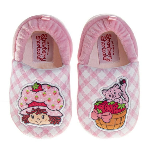 Strawberry Shortcake Strawberry Print Casual Slippers for Toddlers, Soft Cozy Plush Easy Slip On Footwear, Pink, Size: 506