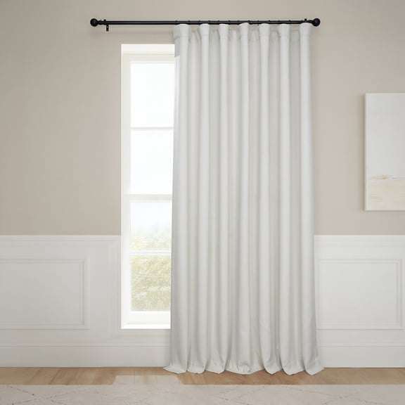 HPD Half Price Drapes Birch Extra Wide Faux Linen Room Darkening Curtains for Bedroom & Living Room Curtains (1 Panel), Door & Window Curtains 84 inches long, Rod Pocket curtains, 100W X 120L