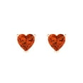 thumbnail image 3 of Clara Pucci 1Ct Red Heart Cut VVS1 Push Back Stud 14k Solid hypoallergenic Gold Designer Earrings For April, 3 of 7