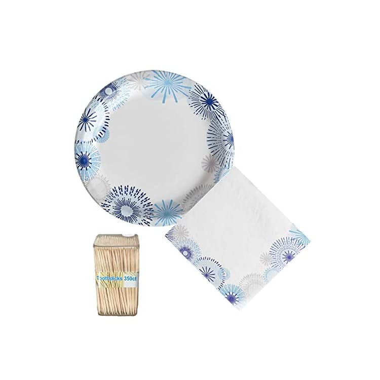 grey paper plates and napkins