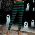 thumbnail image 5 of Feancey Women's Striped Leggings Halloween Casual High Waisted Yoga Pants for Women Seamless Tummy Control Workout Tights Army Green 3XL, 5 of 10