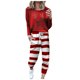 thumbnail image 4 of Puntoco Traje De Dos Piezas Con Estampado Navideño Para Mujer Jersey De Manga Larga Con Cuello Redondo Tops Pantalones Largos Chándales Chándales Puntoco Puntoco-3110, 4 of 7