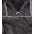 thumbnail image 3 of Men’s Casual Two Tone Warm Fleece Soft Sherpa Lined Quilted Zipper Hooded Vest (HR 1001 Dark Grey, L), 3 of 5