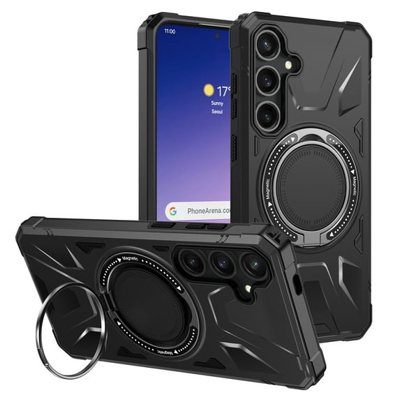 Elegant Choise Case for Samsung Galaxy S24 Ultra/S24 Plus/S24 Shockproof Magnetic Phone Cover with Stand, Black