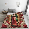 thumbnail image 3 of Virgin Mary Pattern Print Flannel Throw Blanket, 3 of 7