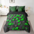 thumbnail image 2 of Erosebridal Neon Geometric Bedding Sets Twin Size,Gradient Triangle Comforter Sets with Sheets,Boys Room Decorative,Reversible,7pcs, 2 of 5