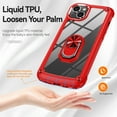 thumbnail image 5 of Allytech Clear Case for iPhone 14 Plus, Slim Case with Metal Ring Kickstand, Armor Lens Protection Shockproof Anti-Fingerprint Soft TPU Frame + Hard PC Back Protective Case - Red, 5 of 7
