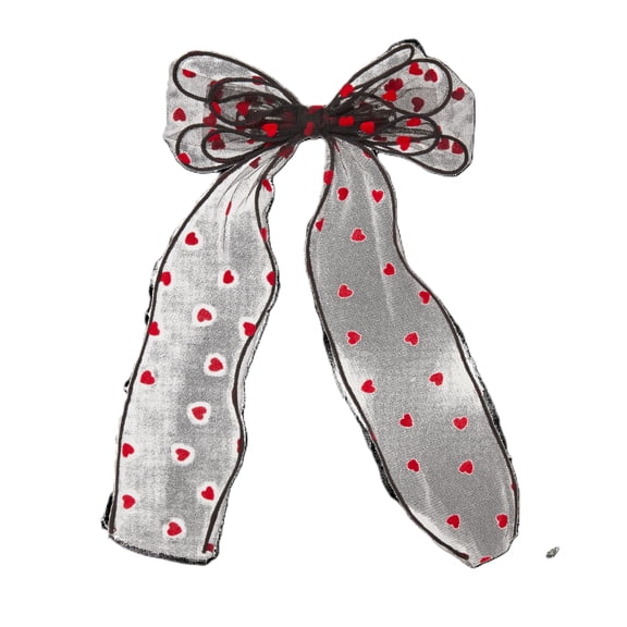 Scunci by Conair Black Bow with Hearts, Hair Accessory, 1 Count