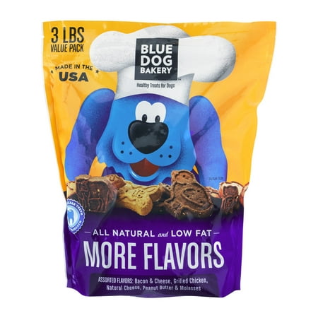 Blue Dog Bakery Plus de 3 saveurs # Sac santé des friandises pour chiens, 48,0 OZ