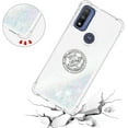 thumbnail image 2 of Glitter Clear Sparkly Bling Motorola Moto G Play 2023 Case for Women, Flowing Liquid Quicksand Cover with Diamond Ring Holder Case for Motorola G Play 2023  Colorful, 2 of 7